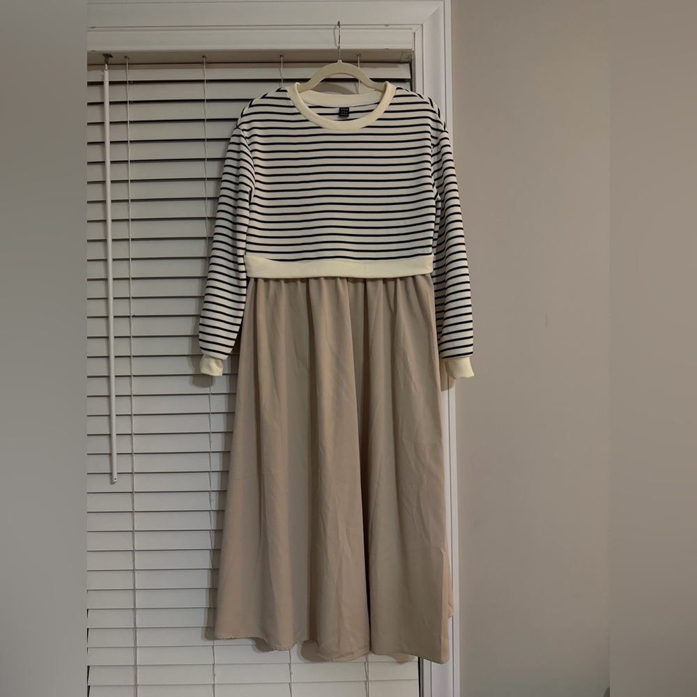 SHEIN NWOT Striped Black and White Sweater Dress